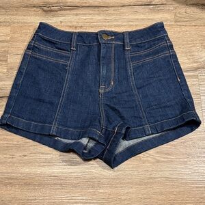 Lottie Moss High Waisted Dark Wash Denim Shorts Size 25